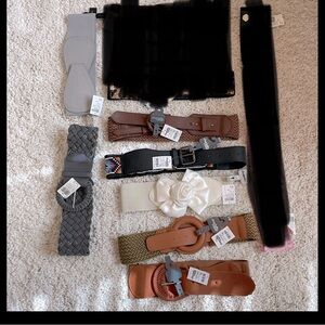 Women’s girls belts small medium new black brown camel pink gray bead animal